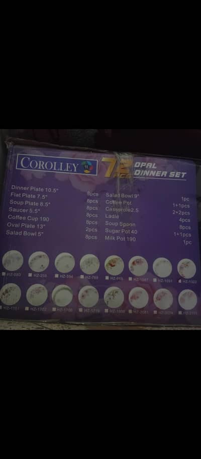 dinner stes 72 pices opal