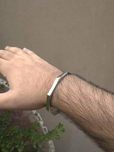 Silver Plated Kara Bracelet for Men & Women | Stylish Hexagonal Bangle