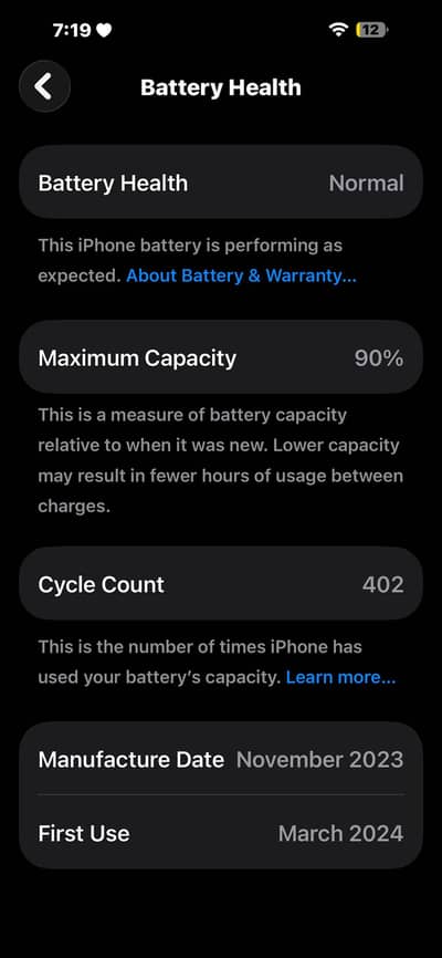 15pro max jv 256gb 90 battery with box and cable new condition