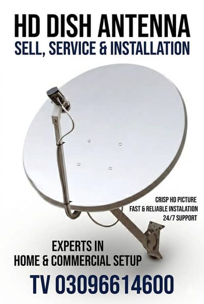 HD dish antenna installation tv  hd  reciver 03096614600