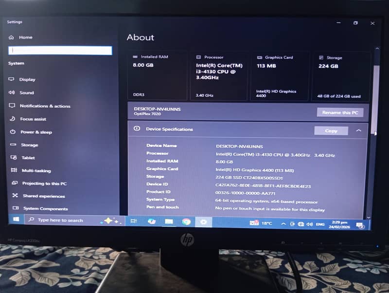 Core I3 4th Gen PC complete setup 5