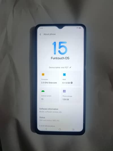 Vivo Y27 6+6 ram 128 GB memory PTA Approved original Panel box