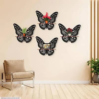 Butterfly Wall Hanging Shelves – Pack of 4 – Stylish Home Decor