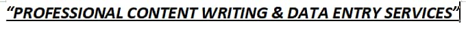 Professional Content Writer & Data Entry Expert (CIT Certified)