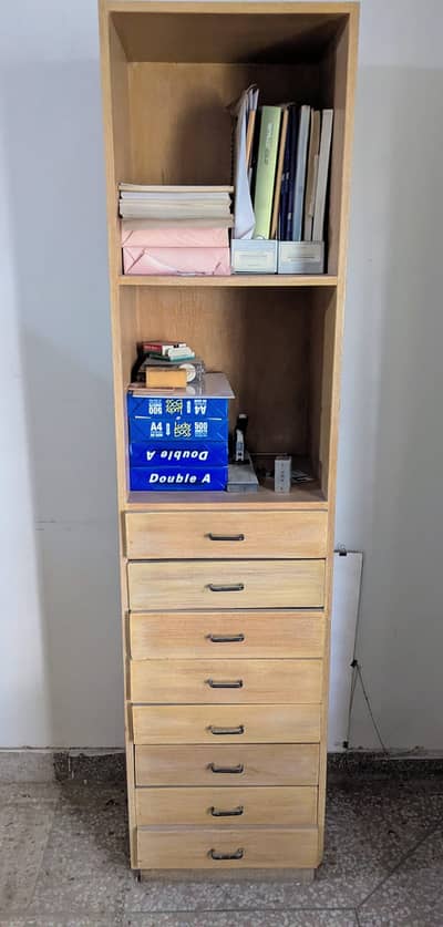 Ikea design tallboy cabinet with 8x drawers in pine wood finish