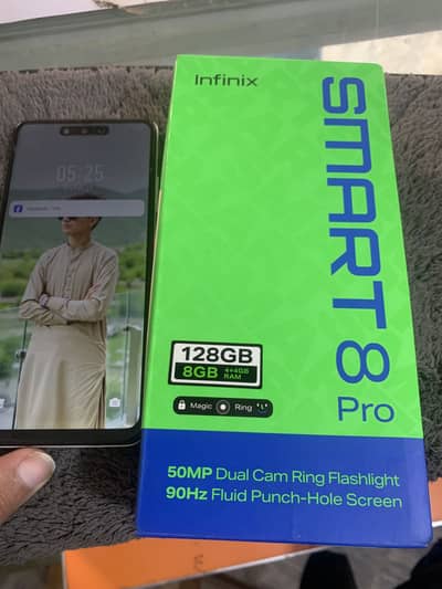 Infinix smart 8 pro 4+4 128 gb all ok no any issue