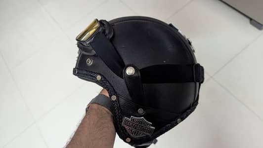 Leather finishing helmet