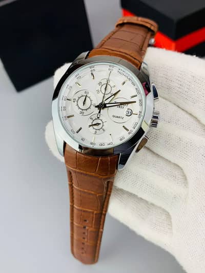 Luxury Chronograph Watch for Men |  Brown Silver