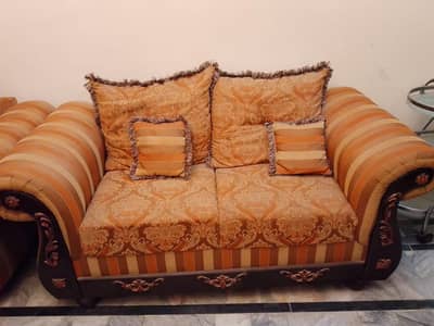 sofa set with curtains