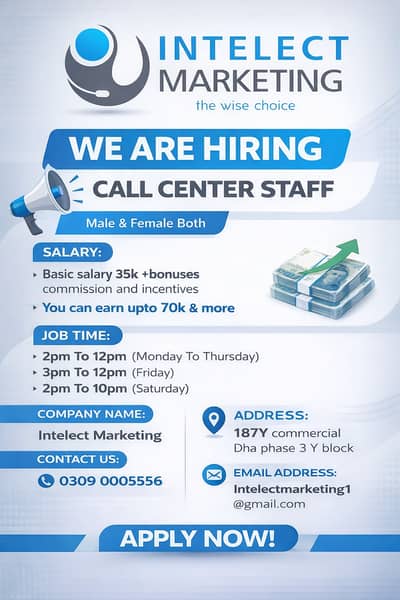 Day Time Call Center Job Available For Male & Female in Lahore