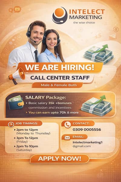 Call Center Jobs |Calling Agents Required For Day Shift| Sales Jobs