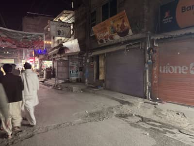 Shops in dense commercial area