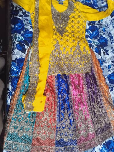 "Usman Garments Multicolor Lehenga, Size 32, for Sale"