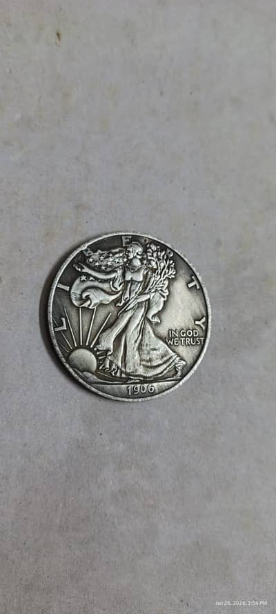 USA 1906 Walking Liberty One Dollar Coin, USA Old Coin & USA Rare Coin