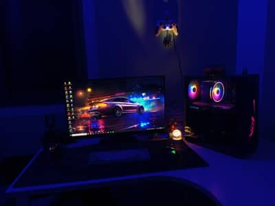 High end gaming pc full setup with table
