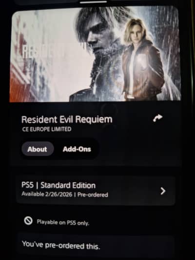 Resident evil requiem ps5 digital game