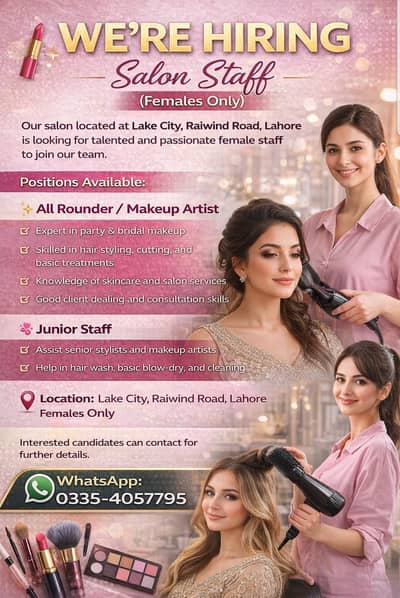 Female Salon Staff) II All Rounder / Make Up Artist II Junior Staff