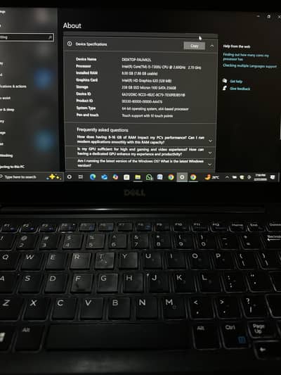 Core i5 7th generation Dell latitude 7280