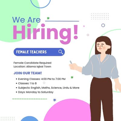 Female Teachers Required for Girls Academy (Classes 1–8)