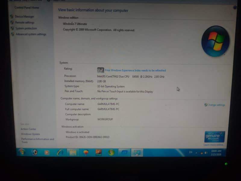 Desktop computer lenveo 0