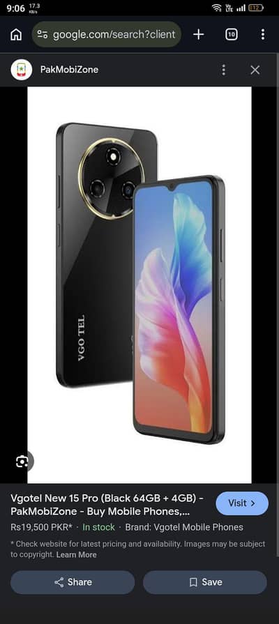 Vgo tel new 15 pro 10/10 condition with box with charger