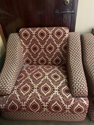 Five setter sofa sets along with Glass Table