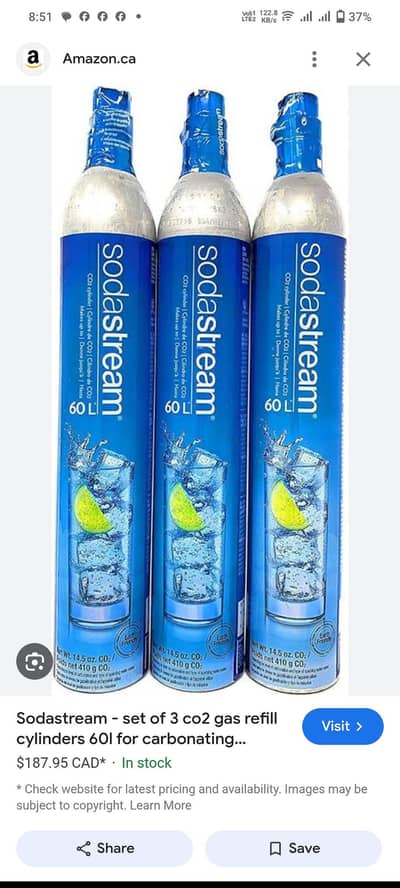 Soda Stream soda refill Available