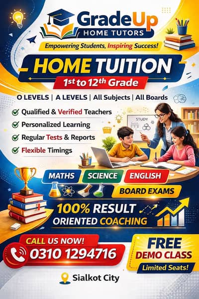 Grade Up Tutors (Home,Online,Quraan academy)