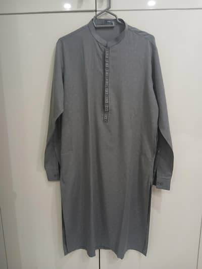 grey self print with embroidery in good condition