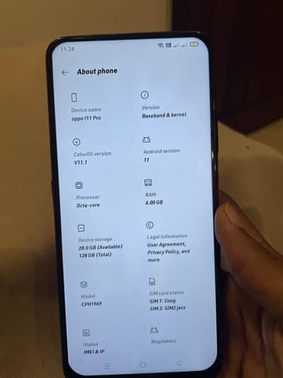 oppo f11 pro 6/128 Pta approved