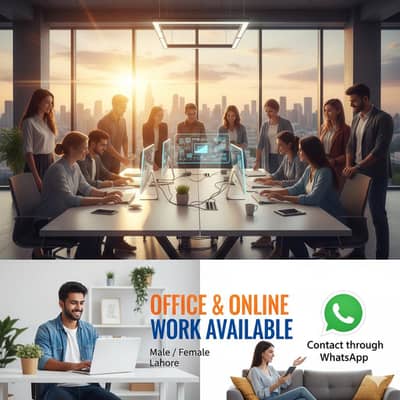 Office & Online Work Jobs Available – Male/Female (Lahore)