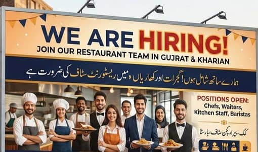 Need Staff for Fast food Restaurant
