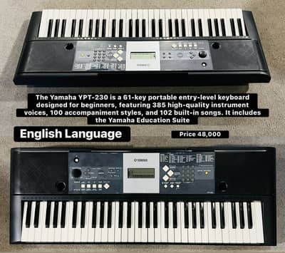 Yamaha YPT-230 Keyboard /Guitar/Piano/Amp/Banjo/Vilon/Case