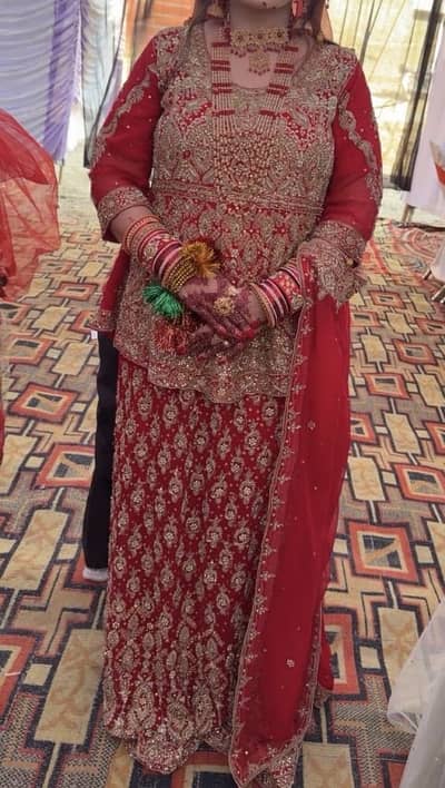 Heavy Bridal Lehnga – Maroon/Red – Once Used – Excellent Condition