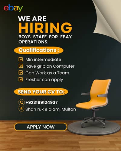 Required staff for ebay, contact on WhatsApp only