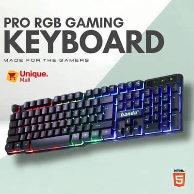 RGB Gaming Keyboard – Wired USB | Rainbow LED | Anti-Ghosting Keys