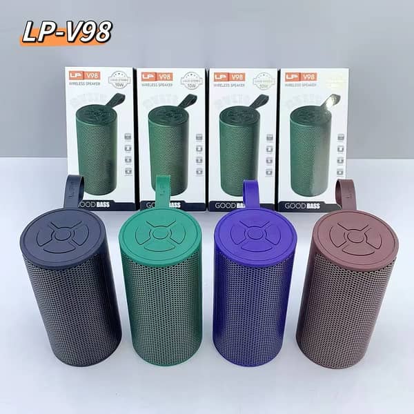 LP-V98 Wireless Bluetooth Speaker with High-Volume 10W Subwoofer and Rechargeable Battery for Outdoor Use