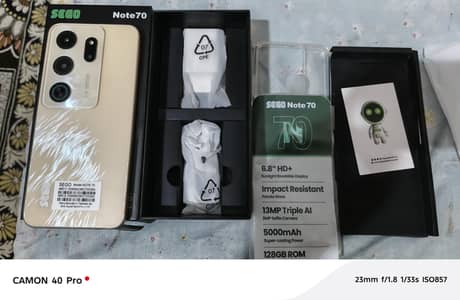 Just box open scratch less condition Note 70 model hai