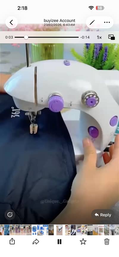 Portable sewing machine
