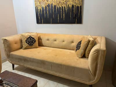 skin color sofa set for sale in excellent condition