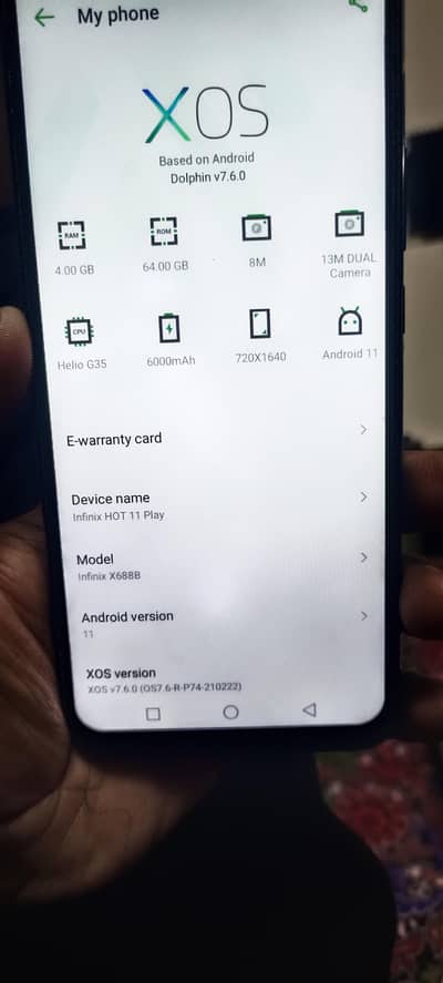 infinix Hot 11 play 4 . . 64 he lo or chalio