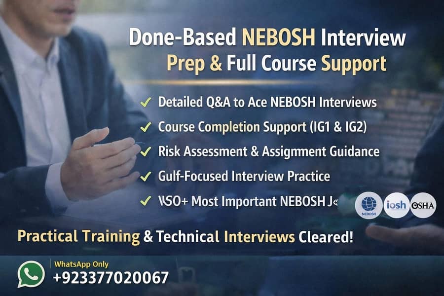 NEBOSH Done-Based Support & Technical Interview Preparation 0
