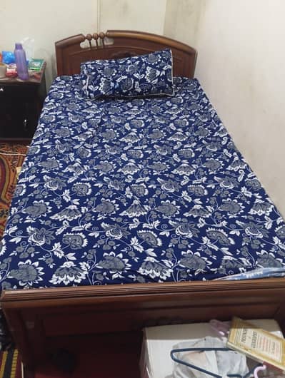 Wooden Single Bed with Mattress – Excellent Condition