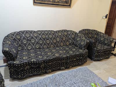 Black 5 Seater Sofa Set for Sale Mian Channu