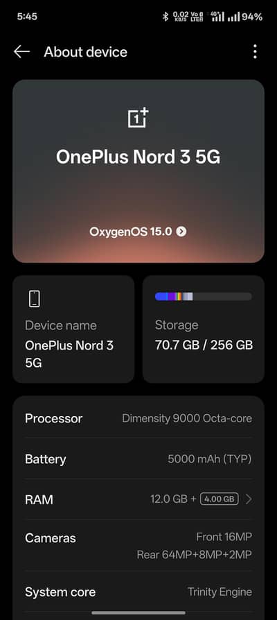 one plus Nord 3 (12+12/256)