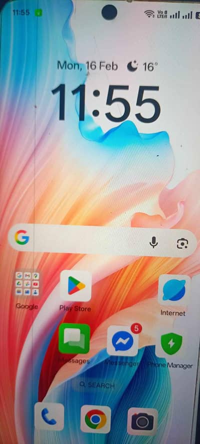 oppo A58 8+8=16gb 128gb  set or box  just glass chnge panel pe barik