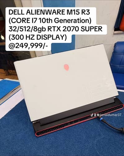 Dell Alienware M15 R3  (300-HZ)  (i7-10875H 32GB RTX 2070 SUPER (8gb)