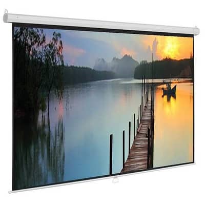 8/6 motorized projector screen white