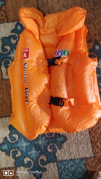 life jacket and tubes