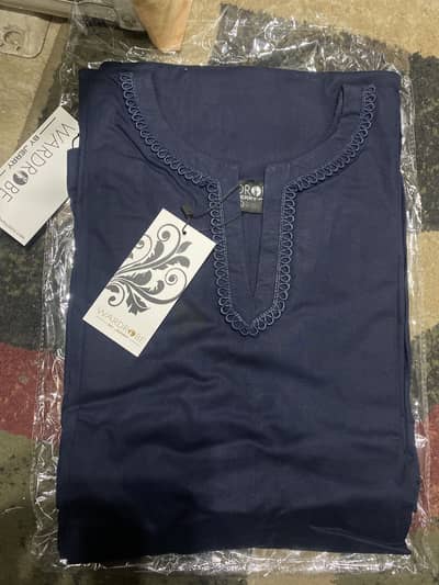 2 piece Dress navy blue  cambric